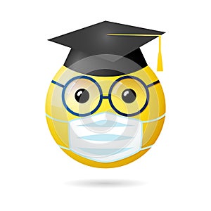 Creative graduation greeting messenger icon