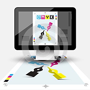 Creative Graphic Design with CMYK Print Document