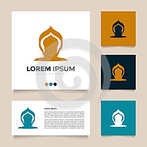 Creative and great idea minimalist vector illustration dome and mosque logo design