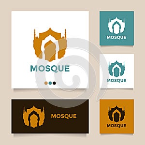 Creative and great idea minimalist vector mosque logo design