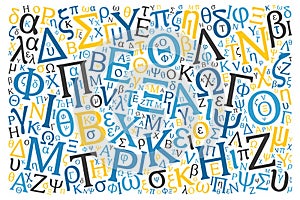 Creative Greek alphabet texture background