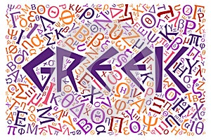 Creative Greek alphabet texture background