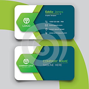 Creative green business card template design