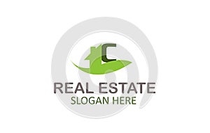 Creative Green Letter C Real Estate Logo Design Vector