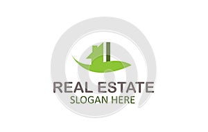 Creative Green Letter I Real Estate Logo Design Vector