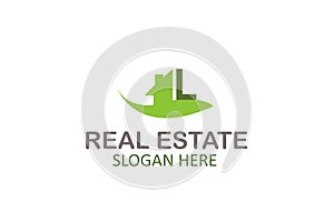 Creative Green Letter L Real Estate Logo Design Vector