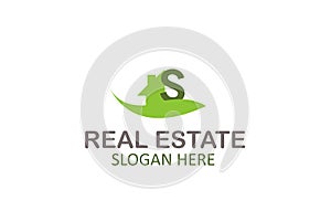 Creative Green Letter S Real Estate Logo Design Vector