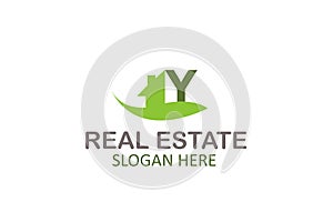 Creative Green Letter Y Real Estate Logo Design Vector