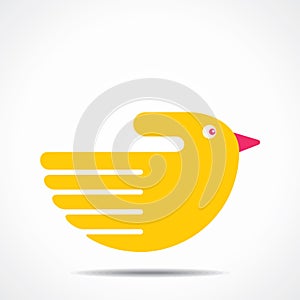 Creative hand yellow bird design