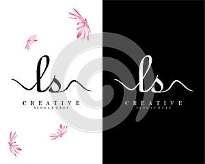 Creative Handwriting script letter ls, sl logo design vector