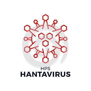 Creative Hantavirus Vector icon badge. Pulmonary syndrome HPS is a rare but deadly viral infection. Vector illustration of the