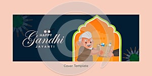Creative happy Gandhi Jayanti cover template design