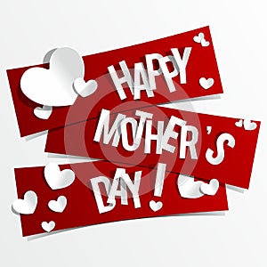 Creative Happy Mothers Day Card with Hearts On Rib