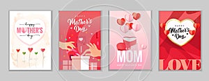 Creative Happy Mothers Day greeting cards set