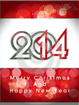 Creative happy new year 2014 and christmas design.celebration party poster, banner or invitations.