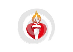 Creative Heart Fire Logo