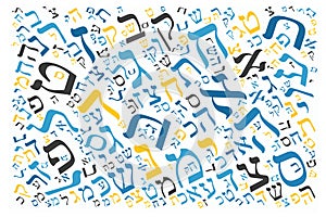 Creative Hebrew alphabet texture background