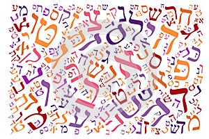 Creative Hebrew alphabet texture background