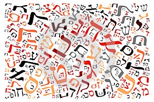 Creative Hebrew alphabet texture background