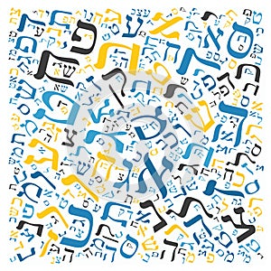 Creative Hebrew alphabet texture background photo