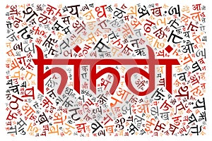 Creative Hindi alphabet texture background