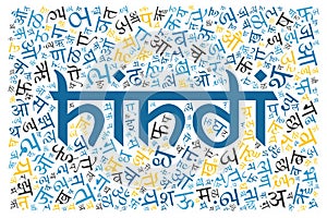 Creative Hindi alphabet texture background
