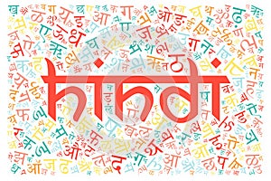 Creative Hindi alphabet texture background