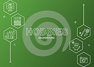 Creative hobbies background with gradient style