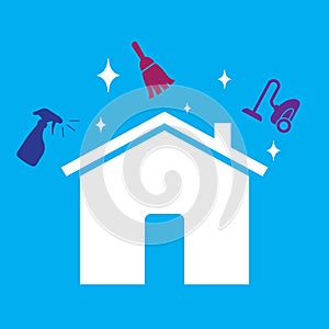 Creative home cleaning service logo