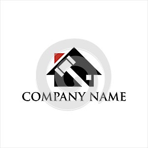 Creative Home Construction Concept Logo Design Template