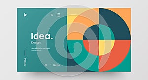 Creative horizontal website screen part for responsive web design project development. Abstract geometric pattern banner