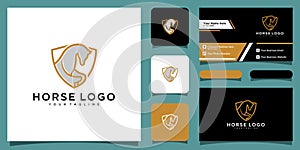 Creative Horse Logo Design Symbol with business card design template