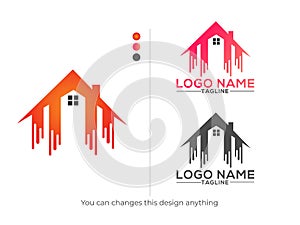 creative House painting logo design. Painting home logo. color logo.
