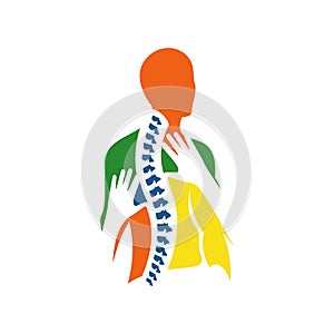 creative human spinal chiropractic physiotherapy logo design. health care medical template