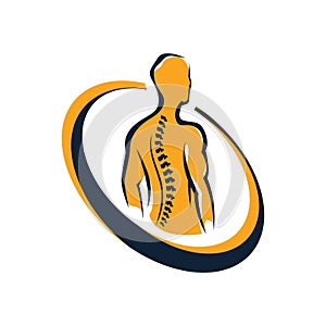 creative human spinal chiropractic physiotherapy logo design. health care medical template