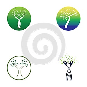 Creative Human Tree Concept Logo Design Template