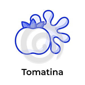 Creative icon design for spanish la tomatina, tomato festival vector photo