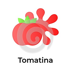 Creative icon design for spanish la tomatina, tomato festival vector photo