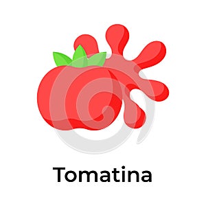 Creative icon design for spanish la tomatina, tomato festival vector photo