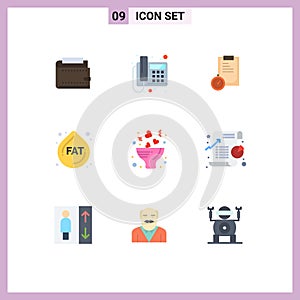 9 Creative Icons Modern Signs and Symbols of bouquet, droop, telephone, fat, planning photo