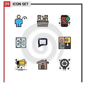 9 Creative Icons Modern Signs and Symbols of device, compter, wellness, cooler fan, receiver photo