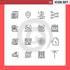16 Creative Icons Modern Signs and Symbols of organic, science, world, figure, health photo