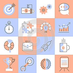 Creative icons set flat line