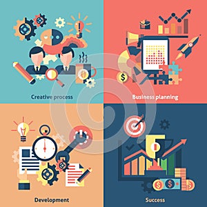 Creative icons set flat