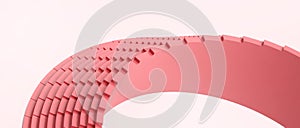 Creative idea. Abstract Background and Digital Curve design for Success and Metaverse Innovation Concept on red. copy space