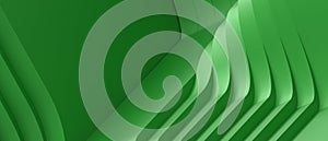 Creative idea Abstract Waves Futuristic background on Green and folding Origami Paper Art design