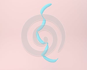 Creative idea blue pastel banana connect floating on pink background. minimal concept fruits and food