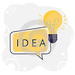 Creative idea and brainstorm concept. Light bulb with concept of idea. Symbol of creativity. Can used for banner, poster