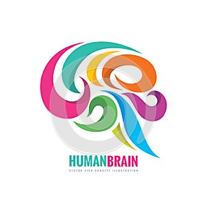 Creative idea - business vector logo template concept illustration. Abstract human brain colorful sign. Flexible smooth design.