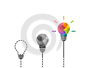 Creative idea concept with colorful light bulb